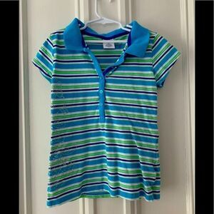 Canyon River Blues striped polo shirt w/ silver L
